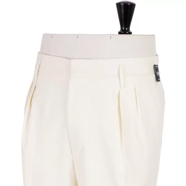 Rota Sartorial Exclusive To Michael Jondral: Ivory Trousers "Hollywood" With Two Plea