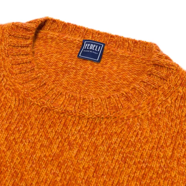 Fedeli Exclusive To Michael Jondral: Orange Scottish 3-Ply Mouline Cashmere S