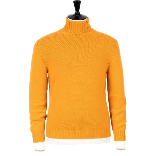 Fedeli Exclusive To Michael Jondral: Orange Scottish 4-Ply Cashmere Turtlenec