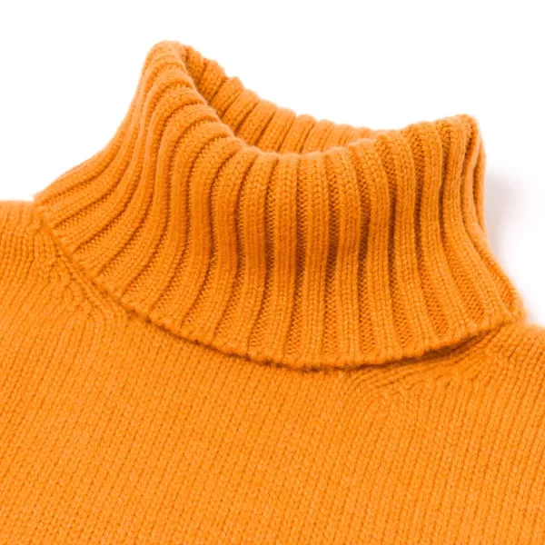 Fedeli Exclusive To Michael Jondral: Orange Scottish 4-Ply Cashmere Turtlenec