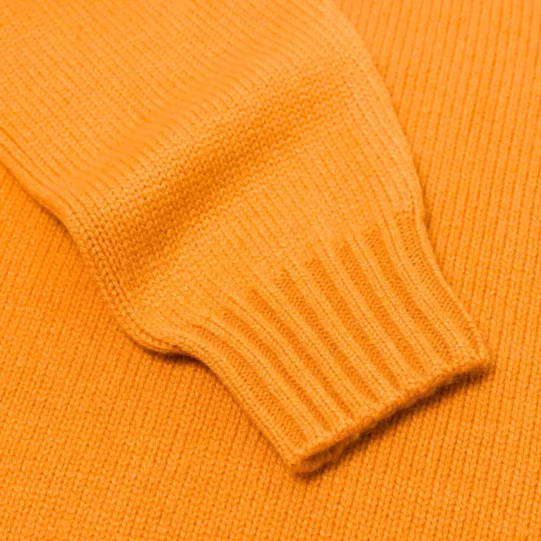 Fedeli Exclusive To Michael Jondral: Orange Scottish 4-Ply Cashmere Turtlenec