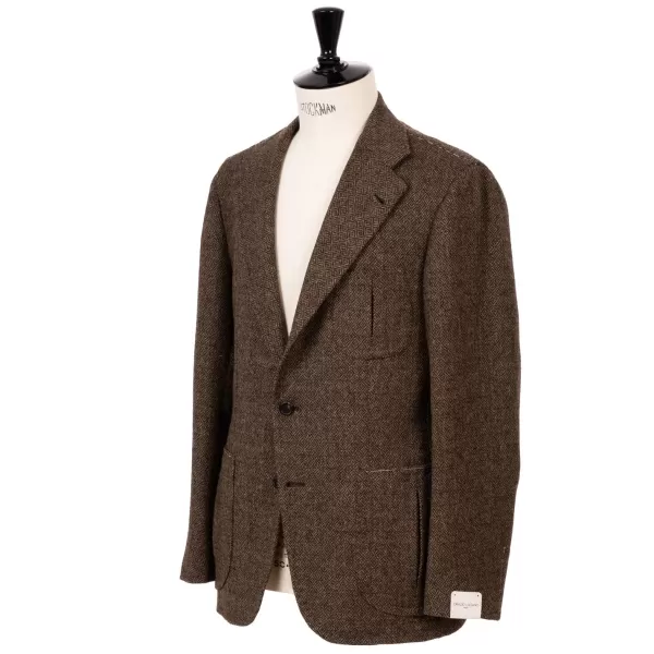 Orazio Luciano Exclusively For Michael Jondral: Brown Jacket "Diamond Tweed" Made Of