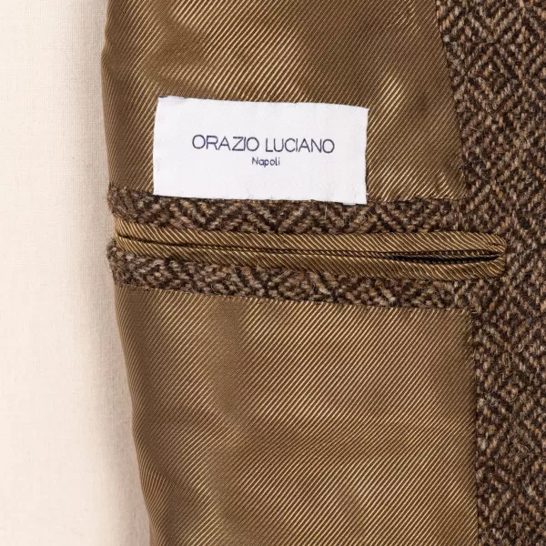 Orazio Luciano Exclusively For Michael Jondral: Brown Jacket "Diamond Tweed" Made Of