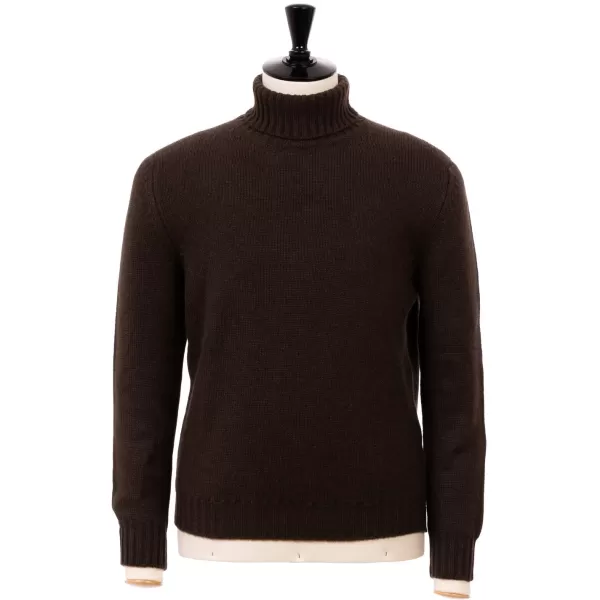 Fedeli Exclusively For Michael Jondral: Cocoa Brown Turtleneck Sweater Made O
