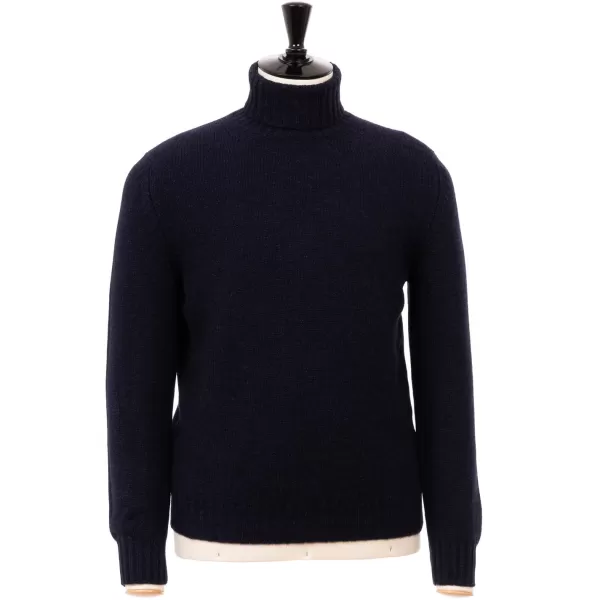 Fedeli Exclusively For Michael Jondral: Dark Blue Turtleneck Sweater Made Of