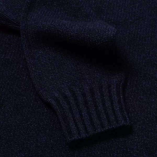 Fedeli Exclusively For Michael Jondral: Dark Blue Turtleneck Sweater Made Of