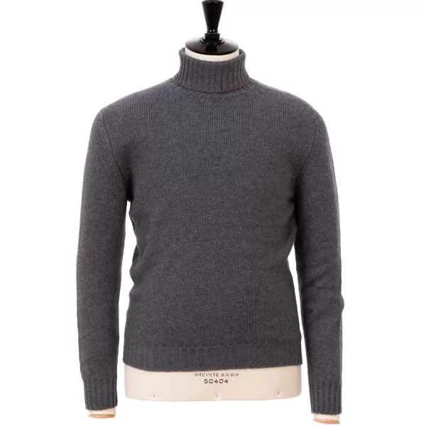 Fedeli Exclusively For Michael Jondral: Flannel Gray Turtleneck Sweater Made