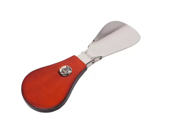 Turms Folding Silver Shoehorn With Red Handle