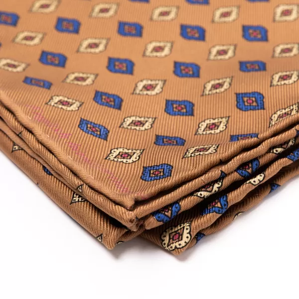 Cesare Attolini Foulard Neckerchief "Cornici Barocche" In Pure English Silk