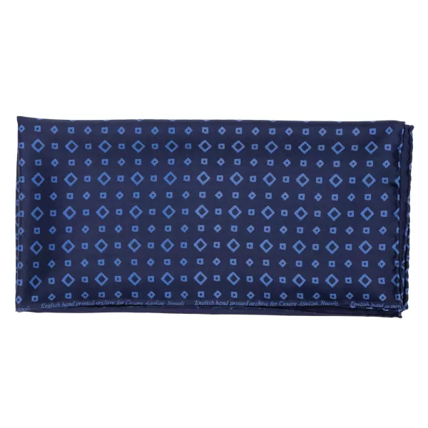 Cesare Attolini Foulard Neckerchief "Cubi" In Pure English Silk