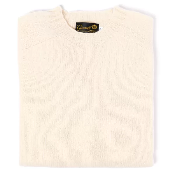 Glenugie X Mj: Pure Wool Round Jumper Sweater - Pure Soft Shetland