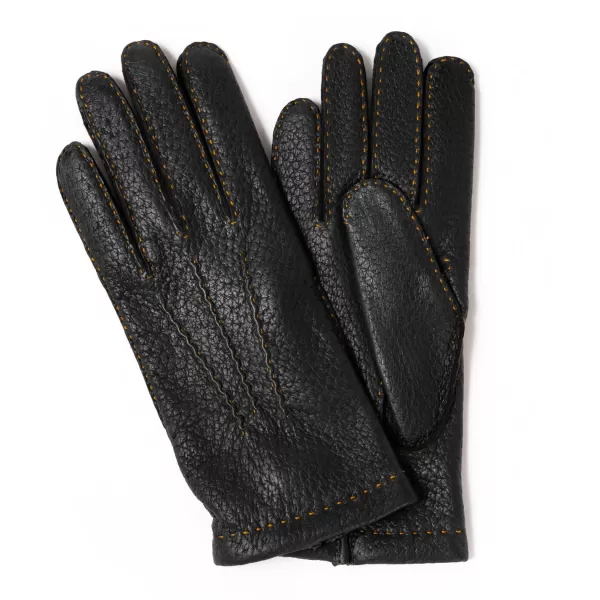 Thomas Riemer Wien Glove "Auerberg" Made Of Peccary Leather With Cashmere Lining - Hand S