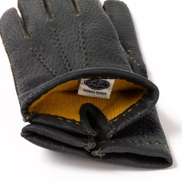 Thomas Riemer Wien Glove "Auerberg" Made Of Peccary Leather With Cashmere Lining - Hand S