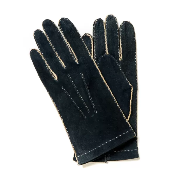 Thomas Riemer Wien Gloves "Offizier" Made Of Blue Deerskin