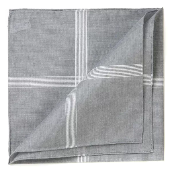 Simonnot-Godard Gray Handkerchief "Symphony" In Cotton - Hand-Rolled