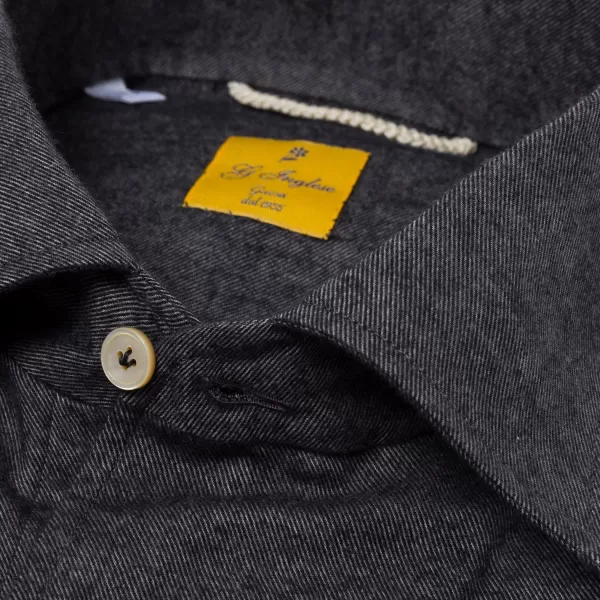 G. Inglese Gray-Blue Polo Shirt "Mastroianni" Made Of Pure Cotton - Han