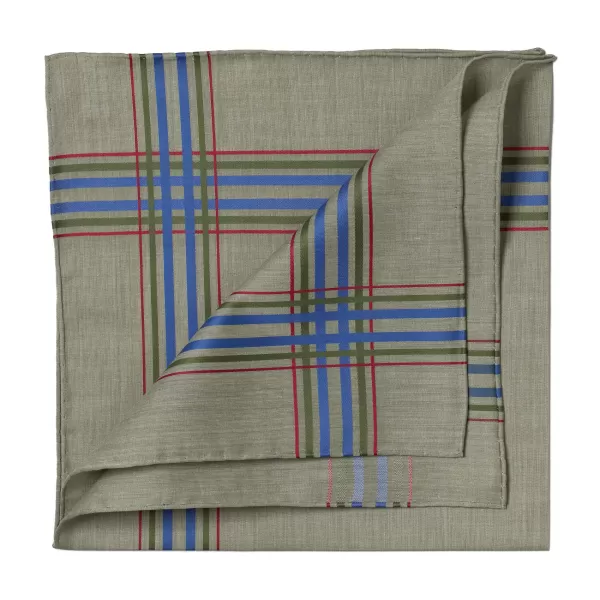 Simonnot-Godard Green Patterned Cotton Handkerchief