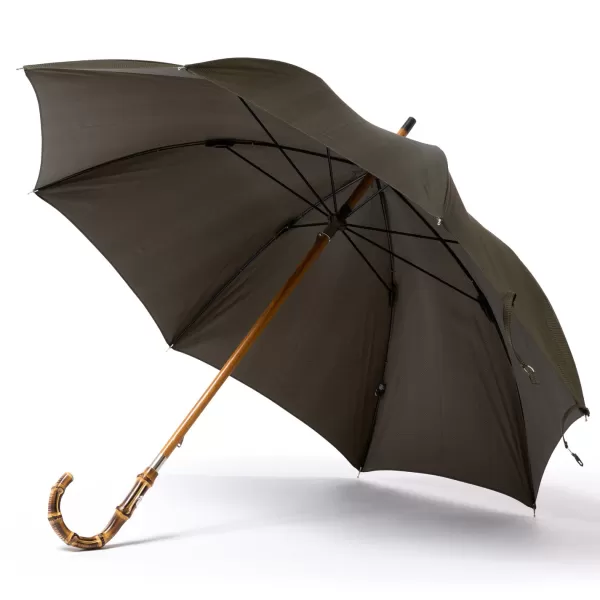 Maglia Green Umbrella "Traveller" With Handle Made Of Bamboo Wood