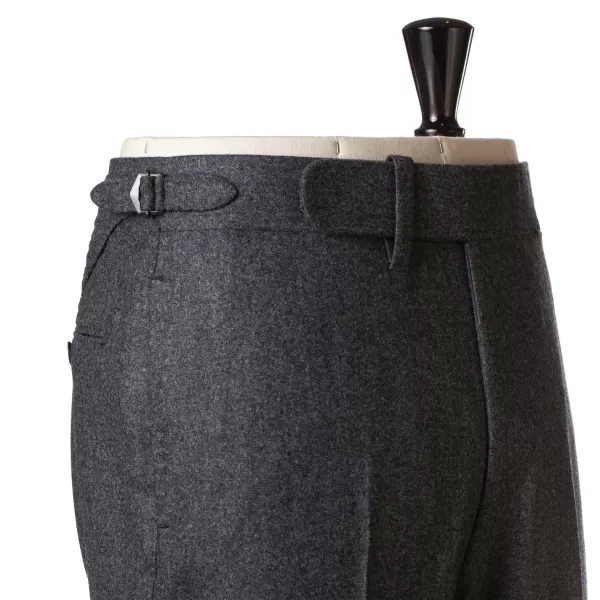 Cesare Attolini Grey Trousers "Fox Flannel" Made Of English Wool - Purely Handcraft