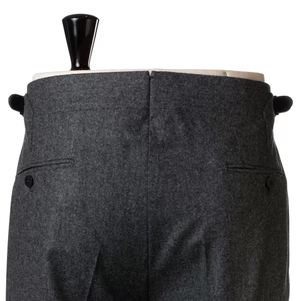 Cesare Attolini Grey Trousers "Fox Flannel" Made Of English Wool - Purely Handcraft