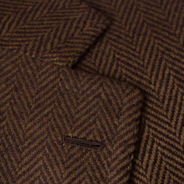 Cesare Attolini Jacket "Herringbone" Made Of Pure Merino Wool From Fox Brother'S - Pur