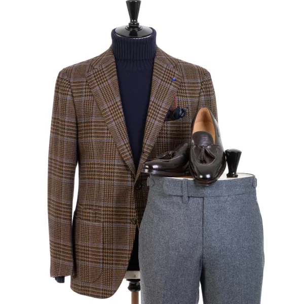 Cesare Attolini Jacket "Prince De Galles" Made Of Pure Merino Wool From Fox Brother'S