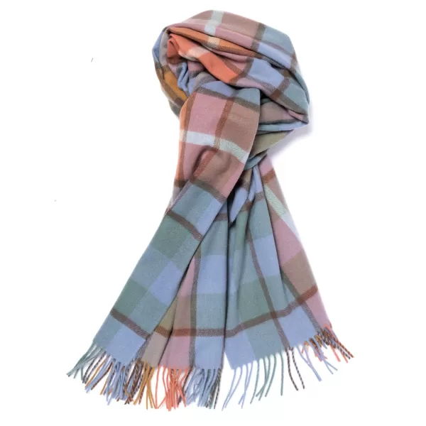 Joshua Ellis X Mj: Pure Scottish Cashmere Ripple Check Stole Scarf