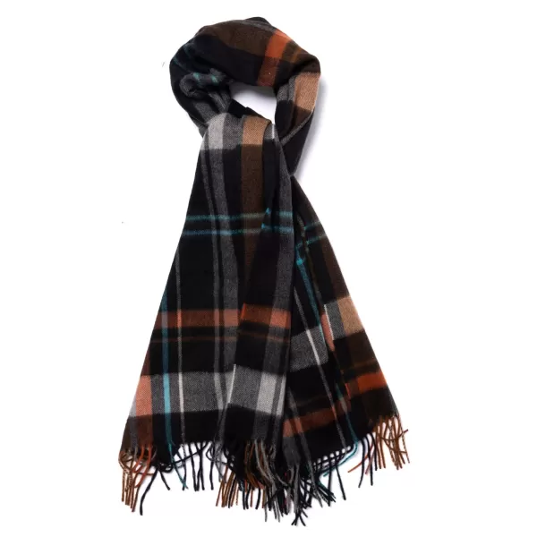 Joshua Ellis X Mj: Pure Scottish Cashmere Ripple Check Stole Scarf