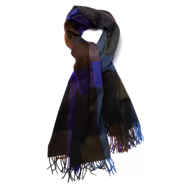 Joshua Ellis X Mj: Pure Scottish Cashmere Ripple Check Stole Scarf