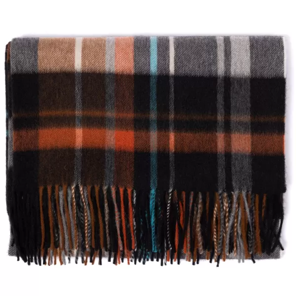 Joshua Ellis X Mj: Pure Scottish Cashmere Ripple Check Stole Scarf