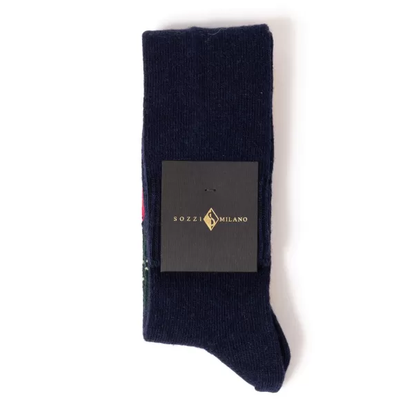 Sozzi Knee Sock "Argyle" From A Cashmere Blend