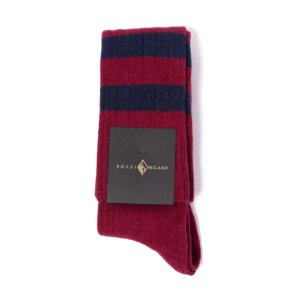 Sozzi Knee Sock "College Stripe" From A Cashmere Blend