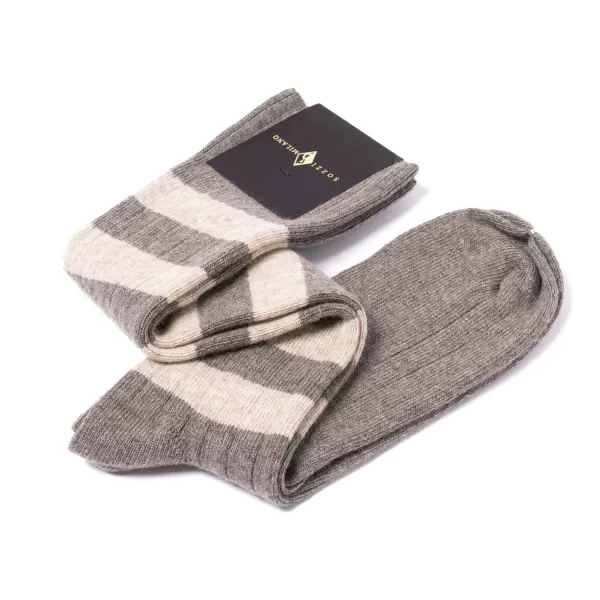 Sozzi Knee Sock "College Stripe" From A Cashmere Blend