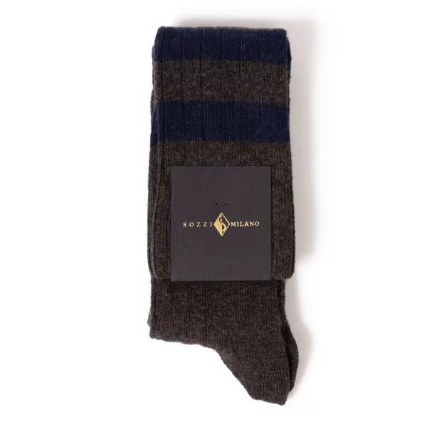 Sozzi Knee Sock "College Stripe" Made Of A Cashmere Mix