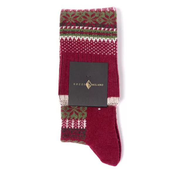 Sozzi Knee Sock "Fairisle Stars" From A Cashmere Blend