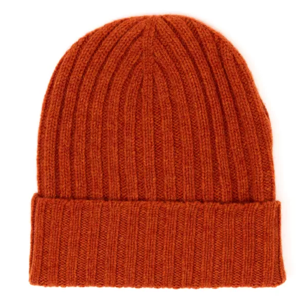 William Lockie Knitted Hat "Ribbed Hat" Made Of Pure Lambswool - 4 Ply