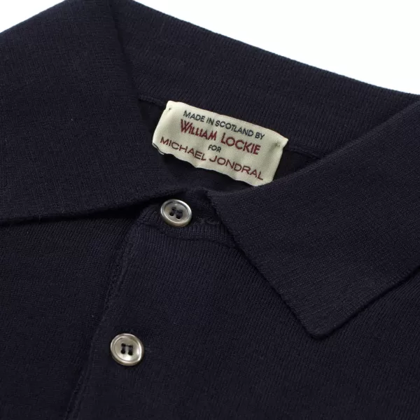 William Lockie Knitted Polo "Devon" In Finest 14 Micron Merino Wool From Loro Piana