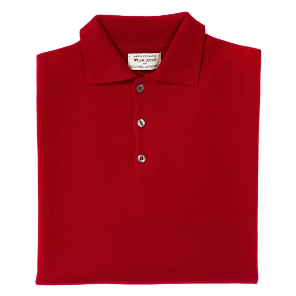 William Lockie Knitted Polo "Oxton Sportshirt" Made Of Fine Scottish 1-Ply Cashmere