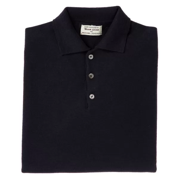 William Lockie Knitted Polo "Oxton Sportshirt" Made Of Fine Scottish 1-Ply Cashmere
