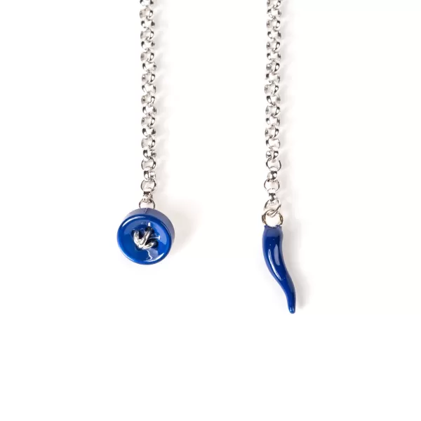 Barbarulo Napoli Lapel Chain "Zappa Di Gallina" Made Of Sterling Silver - Purely Handcr