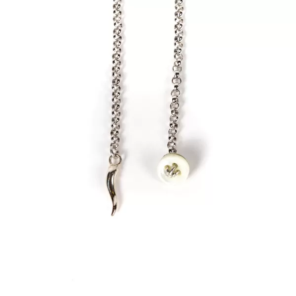 Barbarulo Napoli Lapel Chain "Zappa Di Gallina" Made Of Sterling Silver - Purely Handcrafted