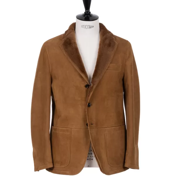 Rifugio Leather Jacket "New Fur Blazer" From Grown Lambskin - Handmade