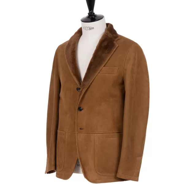 Rifugio Leather Jacket "New Fur Blazer" From Grown Lambskin - Handmade