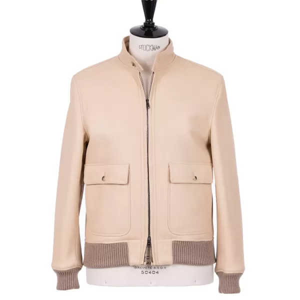 Rifugio Leather Jacket "New Luxury Bomber" From Grown Lambskin - Handmade