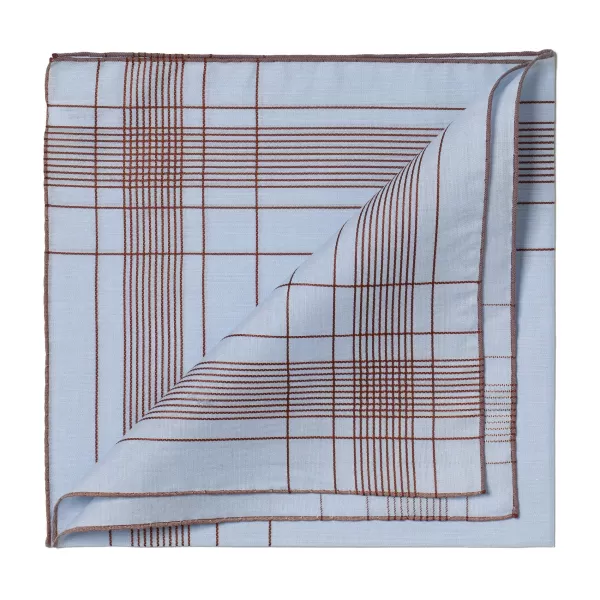Simonnot-Godard Light Blue Patterned Cotton Handkerchief