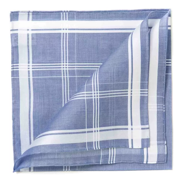 Simonnot-Godard Light Blue Patterned Handkerchief "Sarabande" Made Of Cotton