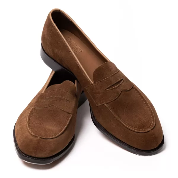 Edward Green Limited Edition: Penny Loafer "Unlined Harrow" In Italian Calf Suede -