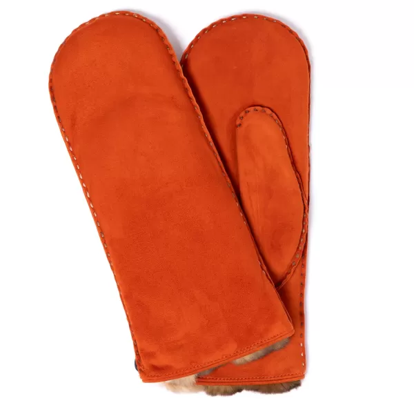 Thomas Riemer Wien Mittens "Magnat" From Reindeer Leather With Lining From Orylag Rabbit