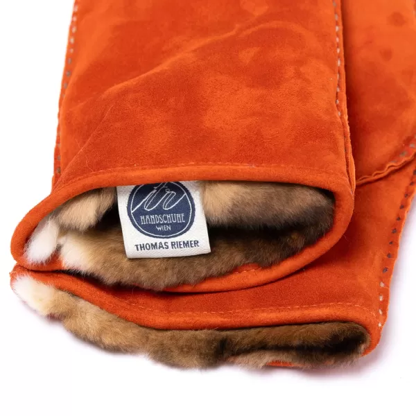 Thomas Riemer Wien Mittens "Magnat" From Reindeer Leather With Lining From Orylag Rabbit