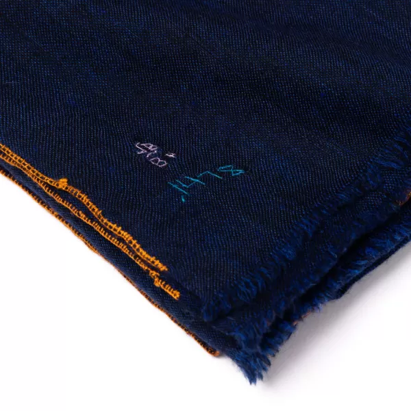 Yaser Shaw Mj Scarf "Gangtok" Made Of Finest Hand Embroidered Pashmina Cashmere -
